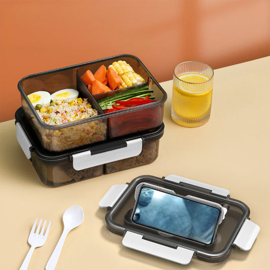 Xuniizn Bento Box Adult Lunch Box, Containers for Adults Men Women, Lunchable Food Container with Utensils, Sauce Jar, Muffin Liners, Microwave & Dishwasher Safe White#1