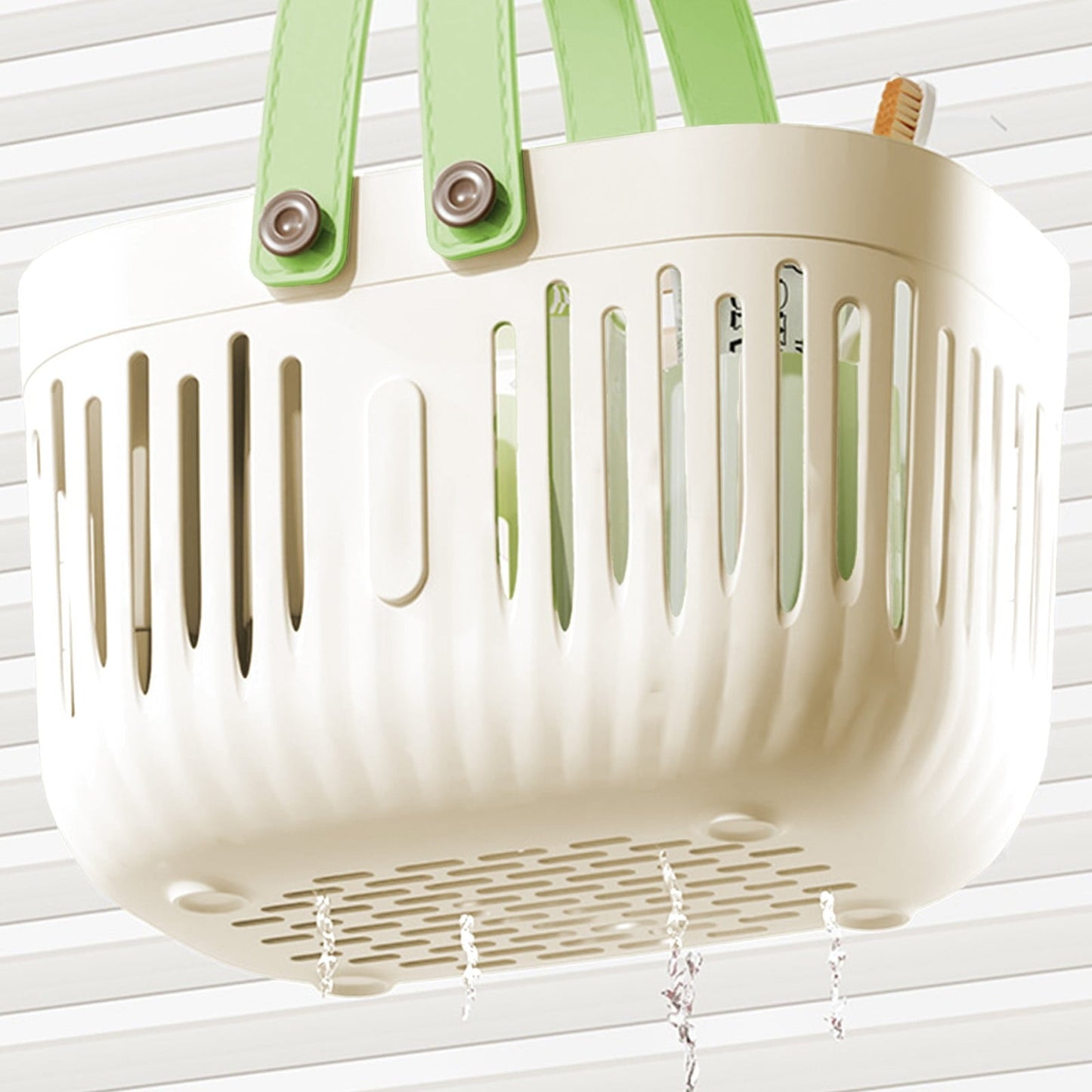 Xuniizn Plastic Shower Caddy Portable Bucket, Cleaning Shower Basket with Handle Compartments Storage Organizer for Bathroom Kitchen College Dorm Sink White#1