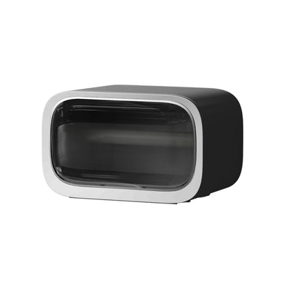 Xuniizn Tissue Box Cover Square 6x4x5" - Acrylic Tissue Box Holder, Elegant Tissue Holder & Napkin Dispenser for Home - Modern Kleenex Box Covers for Office, Restaurant, Gold Black(8.6x5.2x4.7")