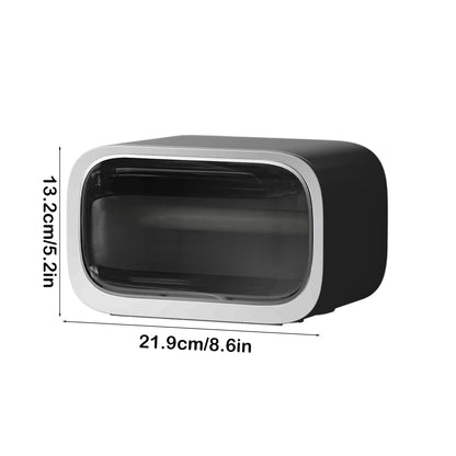 Xuniizn Tissue Box Cover Square 6x4x5" - Acrylic Tissue Box Holder, Elegant Tissue Holder & Napkin Dispenser for Home - Modern Kleenex Box Covers for Office, Restaurant, Gold Black(8.6x5.2x4.7")