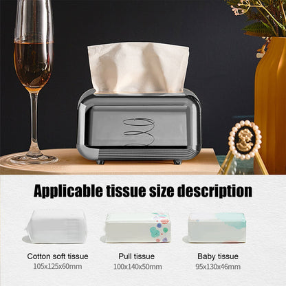 Xuniizn Tissue Box Cover Square 6x4x5" - Acrylic Tissue Box Holder, Elegant Tissue Holder & Napkin Dispenser for Home - Modern Kleenex Box Covers for Office, Restaurant, Gold Silver(6.3x3.94x4.72")
