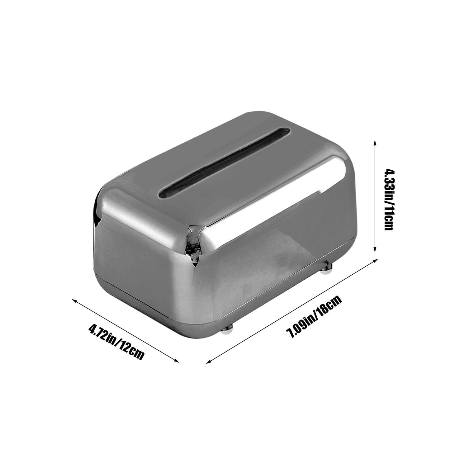 Xuniizn Tissue Box Cover Square 6x4x5" - Acrylic Tissue Box Holder, Elegant Tissue Holder & Napkin Dispenser for Home - Modern Kleenex Box Covers for Office, Restaurant, Gold Silver(6.3x3.94x4.72")