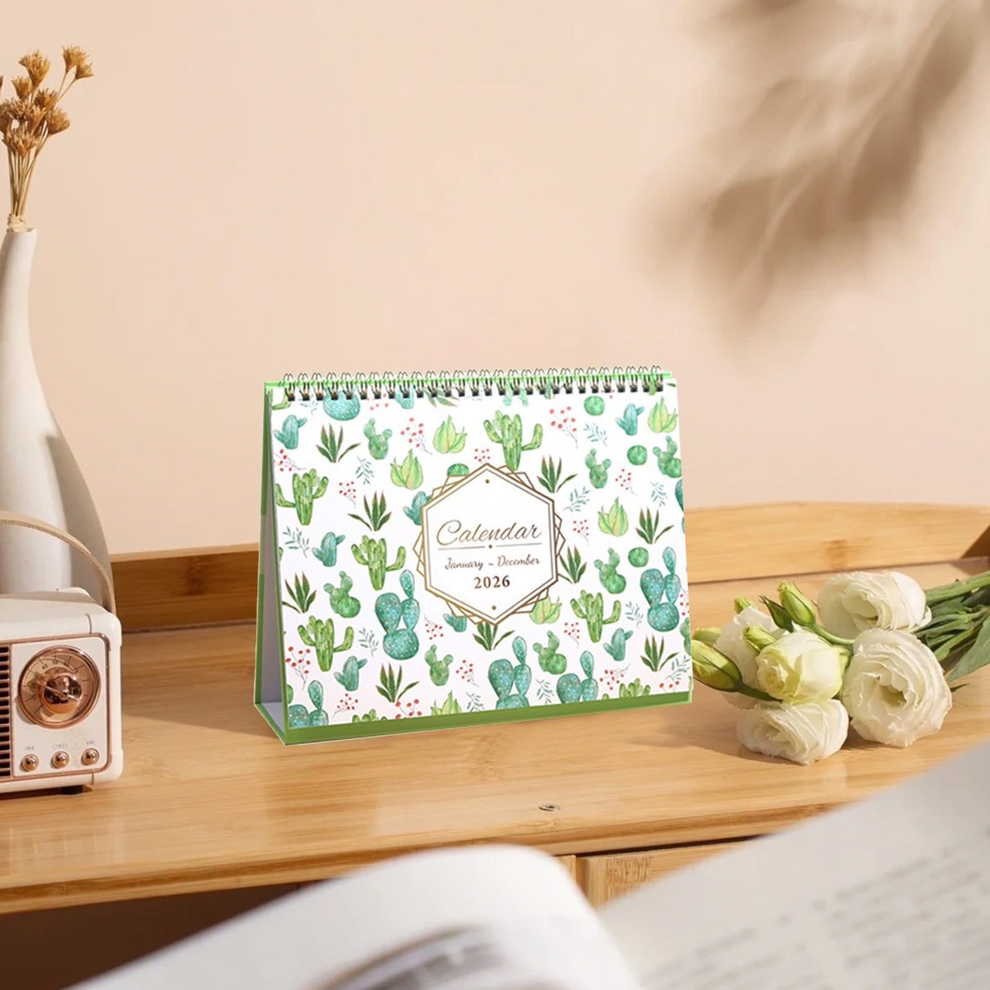 Dmlowu 2026 Desk Calendar - 8x10 inch Desk Calendar 2026-2027, 12 Months Desk Calendar Runs From January 2026 To December 2026, Exquisite Desk Calendar 2026 K