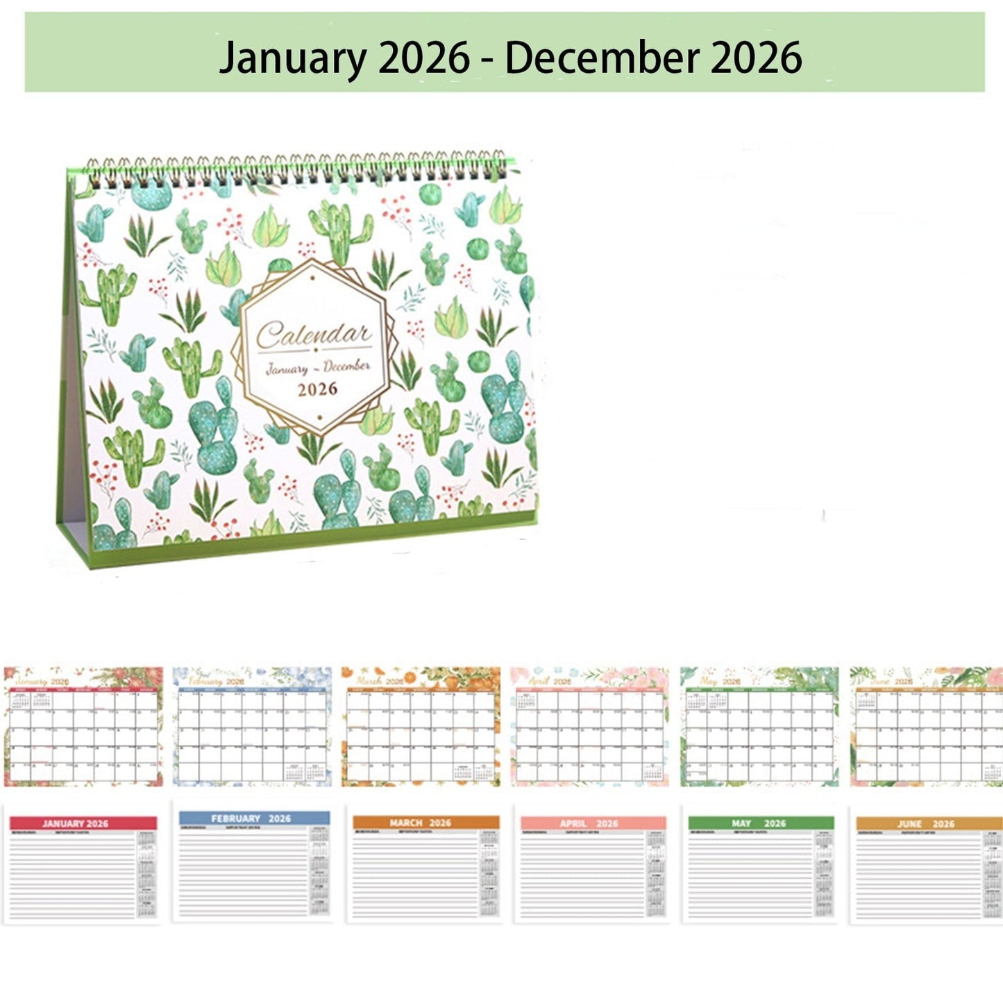 Dmlowu 2026 Desk Calendar - 8x10 inch Desk Calendar 2026-2027, 12 Months Desk Calendar Runs From January 2026 To December 2026, Exquisite Desk Calendar 2026 K