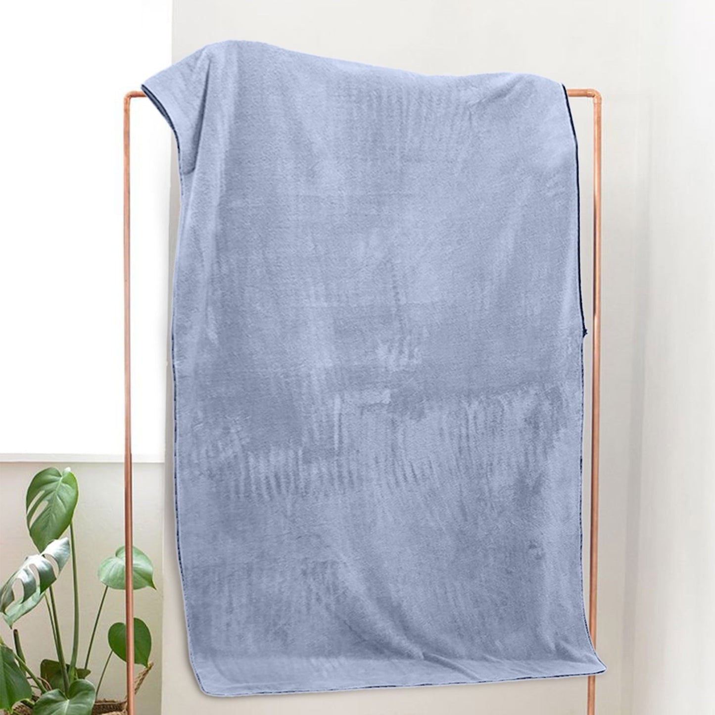 PALIFEUR Extra Large Bath Towels, Soft Highly Absorbent Bath Towels Microfiber Velvet Towels Lightweight Quick Drying Towels for Bathroom Beach, Spa, Shower, Hotel-27.5×55.1"-Gray A_#Blue