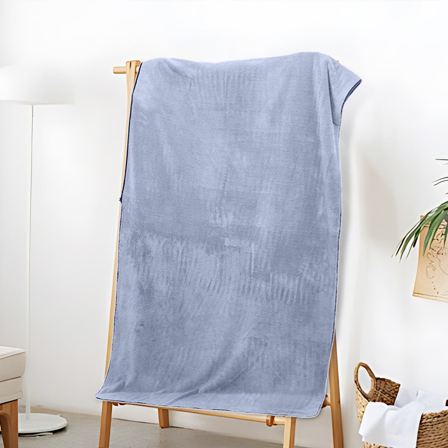 PALIFEUR Extra Large Bath Towels, Soft Highly Absorbent Bath Towels Microfiber Velvet Towels Lightweight Quick Drying Towels for Bathroom Beach, Spa, Shower, Hotel-27.5×55.1"-Gray A_#Blue
