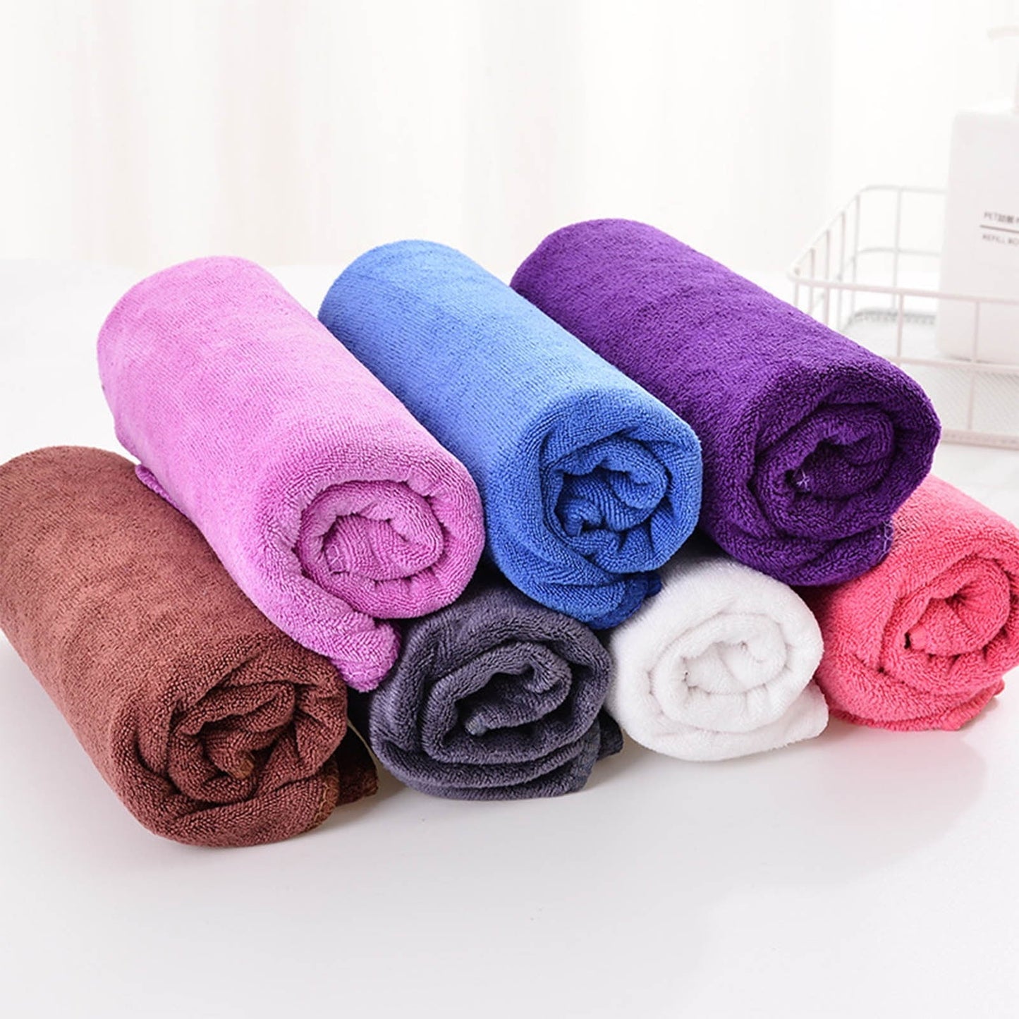 PALIFEUR Microfiber Towel 29.5x13.8", 2 PACK Soft Lightweight Bath Towels Quick-Drying Towels Highly Absorbent Wash Cloths, Towels for Bathroom, Body, Gym, Shower, Hotel(White) A_#Gold【2pcs】