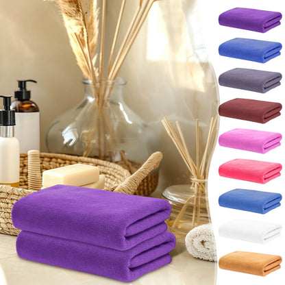 PALIFEUR Microfiber Towel 29.5x13.8", 2 PACK Soft Lightweight Bath Towels Quick-Drying Towels Highly Absorbent Wash Cloths, Towels for Bathroom, Body, Gym, Shower, Hotel(White) A_#Hot Pink【2pcs】