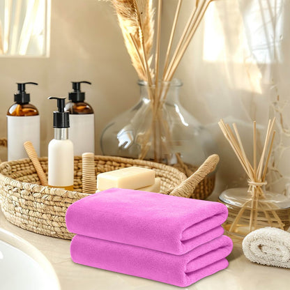 PALIFEUR Microfiber Towel 29.5x13.8", 2 PACK Soft Lightweight Bath Towels Quick-Drying Towels Highly Absorbent Wash Cloths, Towels for Bathroom, Body, Gym, Shower, Hotel(White) A_#Hot Pink【2pcs】
