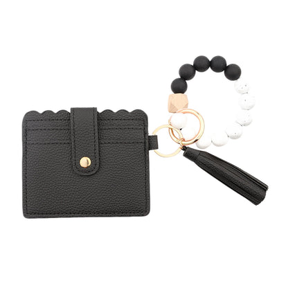 PALIFEUR Wallet Women, Wallet Keychain Wristlet for Women, Slim Credit Card Holder Wallet, Fashion Tassel Keychain Bangle Key Ring Purse for Women ( 18 Kinds of Prints Wallets) Q
