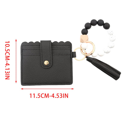 PALIFEUR Wallet Women, Wallet Keychain Wristlet for Women, Slim Credit Card Holder Wallet, Fashion Tassel Keychain Bangle Key Ring Purse for Women ( 18 Kinds of Prints Wallets) Q