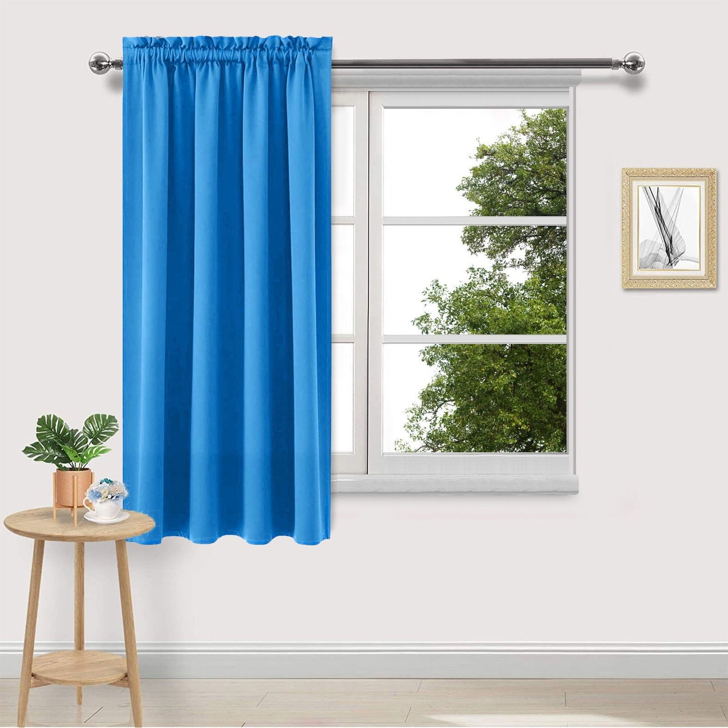 Xuniizn Blackout Curtains for Bedroom Thermal Insulated - 100%Polyester Black Out Curtains 2 Panels Set Room Darkening Window Curtains for Living Room, Light Blue CTN-BU