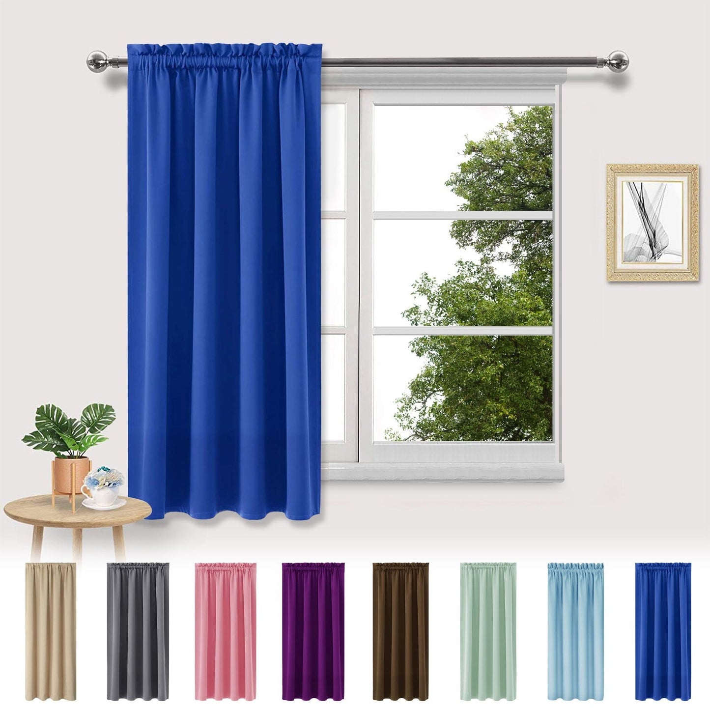 Xuniizn Blackout Curtains for Bedroom Thermal Insulated - 100%Polyester Black Out Curtains 2 Panels Set Room Darkening Window Curtains for Living Room, Light Blue CTN-GN