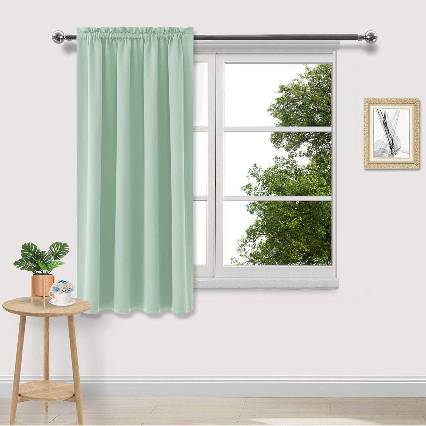 Xuniizn Blackout Curtains for Bedroom Thermal Insulated - 100%Polyester Black Out Curtains 2 Panels Set Room Darkening Window Curtains for Living Room, Light Blue CTN-GN