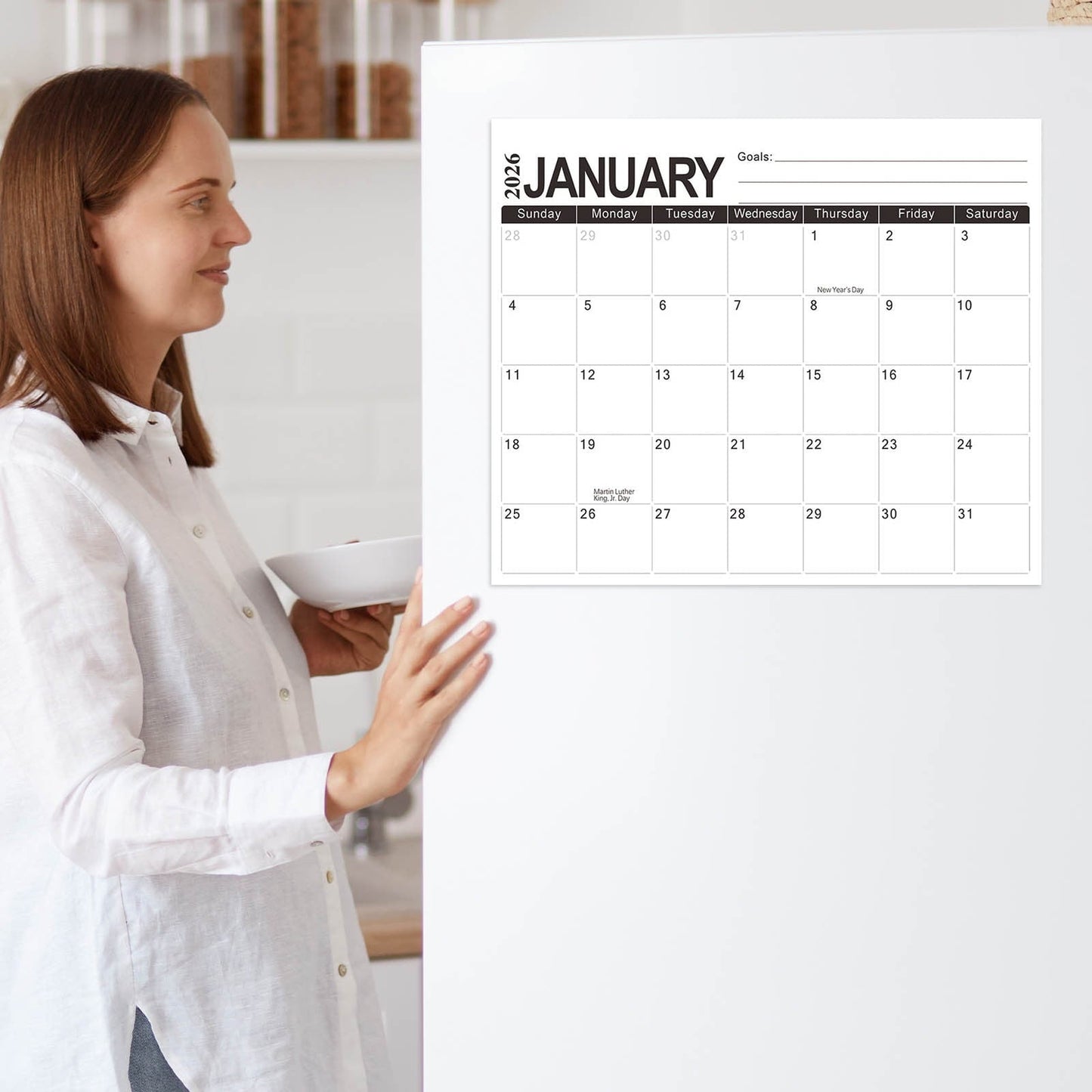 Tyidzon Magnetic Calendar for Refrigerator 2026-2027, 12x10" 18 Month Runs Monthly Fridge Calendar Magnet from Jan 2026 to Jun 2027 for Home School Office C