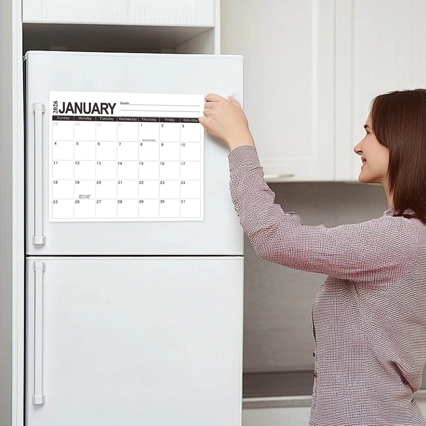 Tyidzon Magnetic Calendar for Refrigerator 2026-2027, 12x10" 18 Month Runs Monthly Fridge Calendar Magnet from Jan 2026 to Jun 2027 for Home School Office C