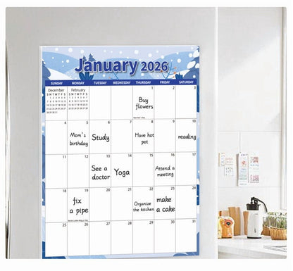 Tyidzon Magnetic Calendar for Refrigerator 2026-2027, 12x10" 18 Month Runs Monthly Fridge Calendar Magnet from Jan 2026 to Jun 2027 for Home School Office Snow
