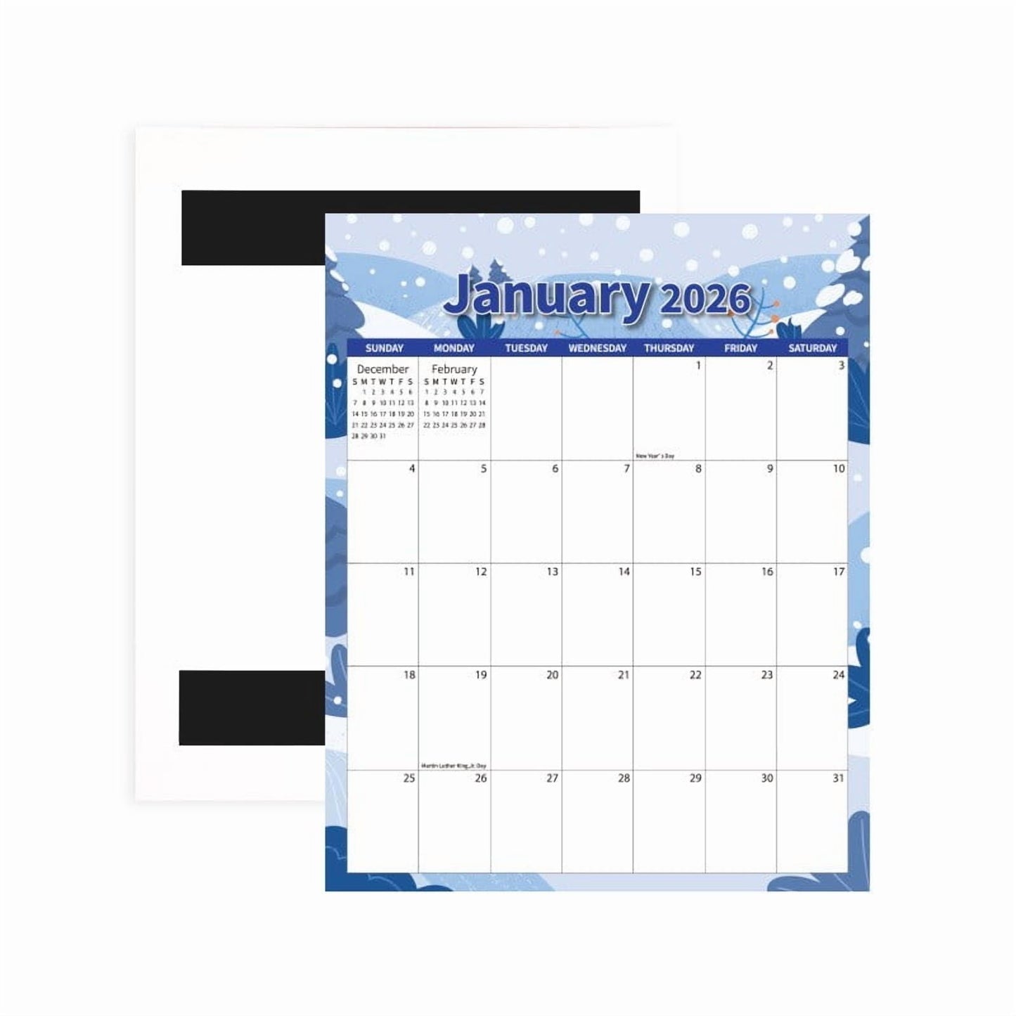 Tyidzon Magnetic Calendar for Refrigerator 2026-2027, 12x10" 18 Month Runs Monthly Fridge Calendar Magnet from Jan 2026 to Jun 2027 for Home School Office Snow