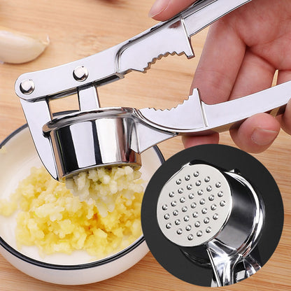 Stainless Steel Garlic Press Rocker, Garlic Mincer With Studs, Heavy Duty Garlic Chopper, Effective Garlic Peeler, Easy to Clean Kitchen Gadget for Minced Garlic, Dishwasher Safe 【500+ bought since yesterday】B