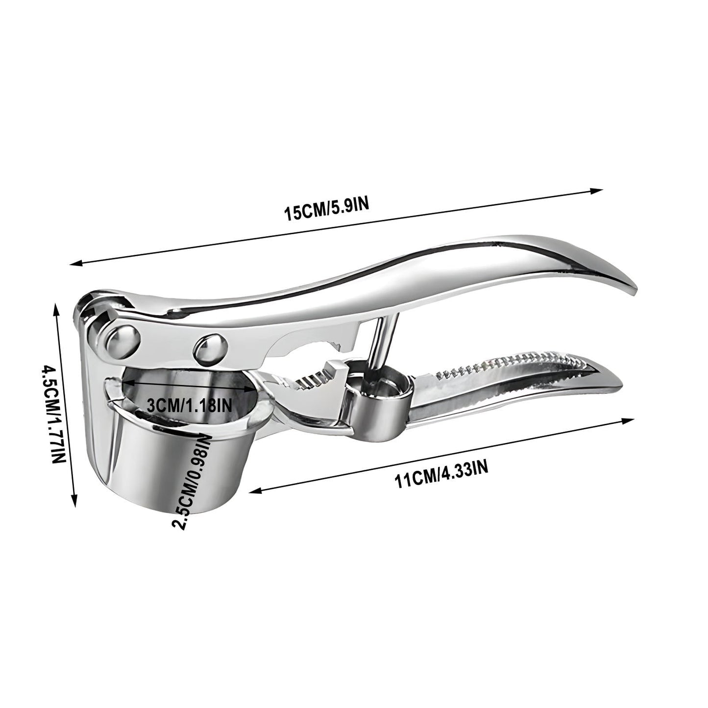 Stainless Steel Garlic Press Rocker, Garlic Mincer With Studs, Heavy Duty Garlic Chopper, Effective Garlic Peeler, Easy to Clean Kitchen Gadget for Minced Garlic, Dishwasher Safe 【500+ bought since yesterday】B