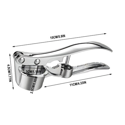Stainless Steel Garlic Press Rocker, Garlic Mincer With Studs, Heavy Duty Garlic Chopper, Effective Garlic Peeler, Easy to Clean Kitchen Gadget for Minced Garlic, Dishwasher Safe 【500+ bought since yesterday】B