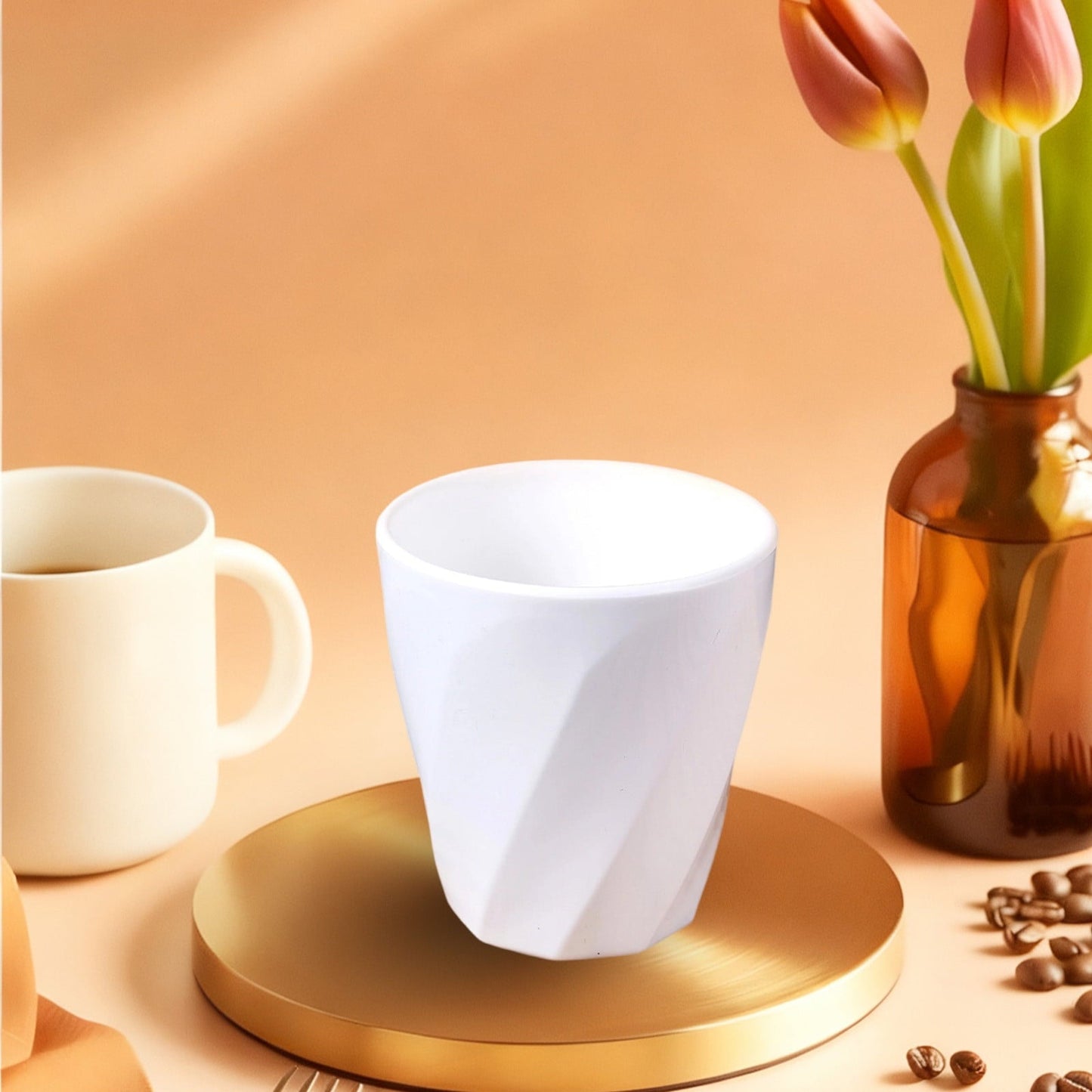Tyidzon Unbreakable Plastic Cups Reusable Multi-Purpose Plastic Cups, Drinking Cup for Kitchen, Bpa-Free, Dishwasher and Microwave Safe White.
