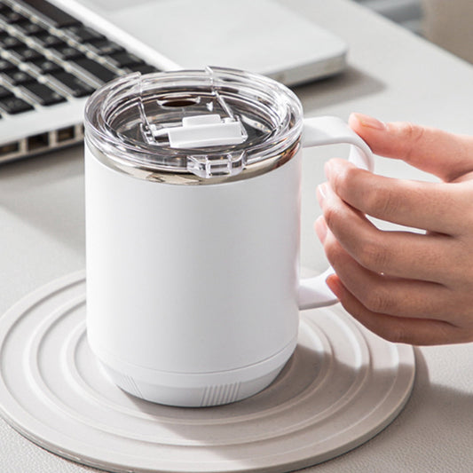 Insulated Coffee Mug with Handle & Lid - 17oz Stainless Steel Travel Tumbler, Double Wall Vacuum (Black) by PALIFEUR 11_【Office Essential】 Desktop Smart Temperature Control Coffee Mug