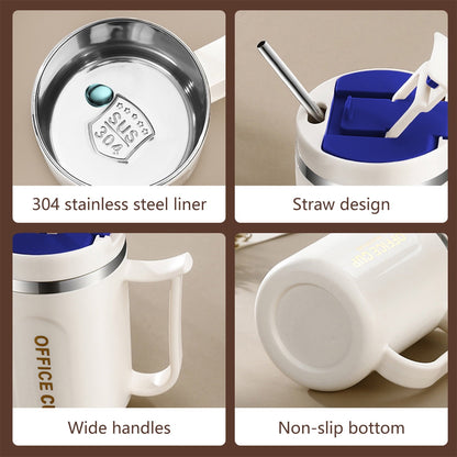 Insulated Coffee Mug with Handle & Lid - 17oz Stainless Steel Travel Tumbler, Double Wall Vacuum (Black) by PALIFEUR 14_【Outdoor Ready】 Shockproof Camping Coffee Cup