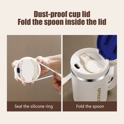 Insulated Coffee Mug with Handle & Lid - 17oz Stainless Steel Travel Tumbler, Double Wall Vacuum (Black) by PALIFEUR 14_【Outdoor Ready】 Shockproof Camping Coffee Cup