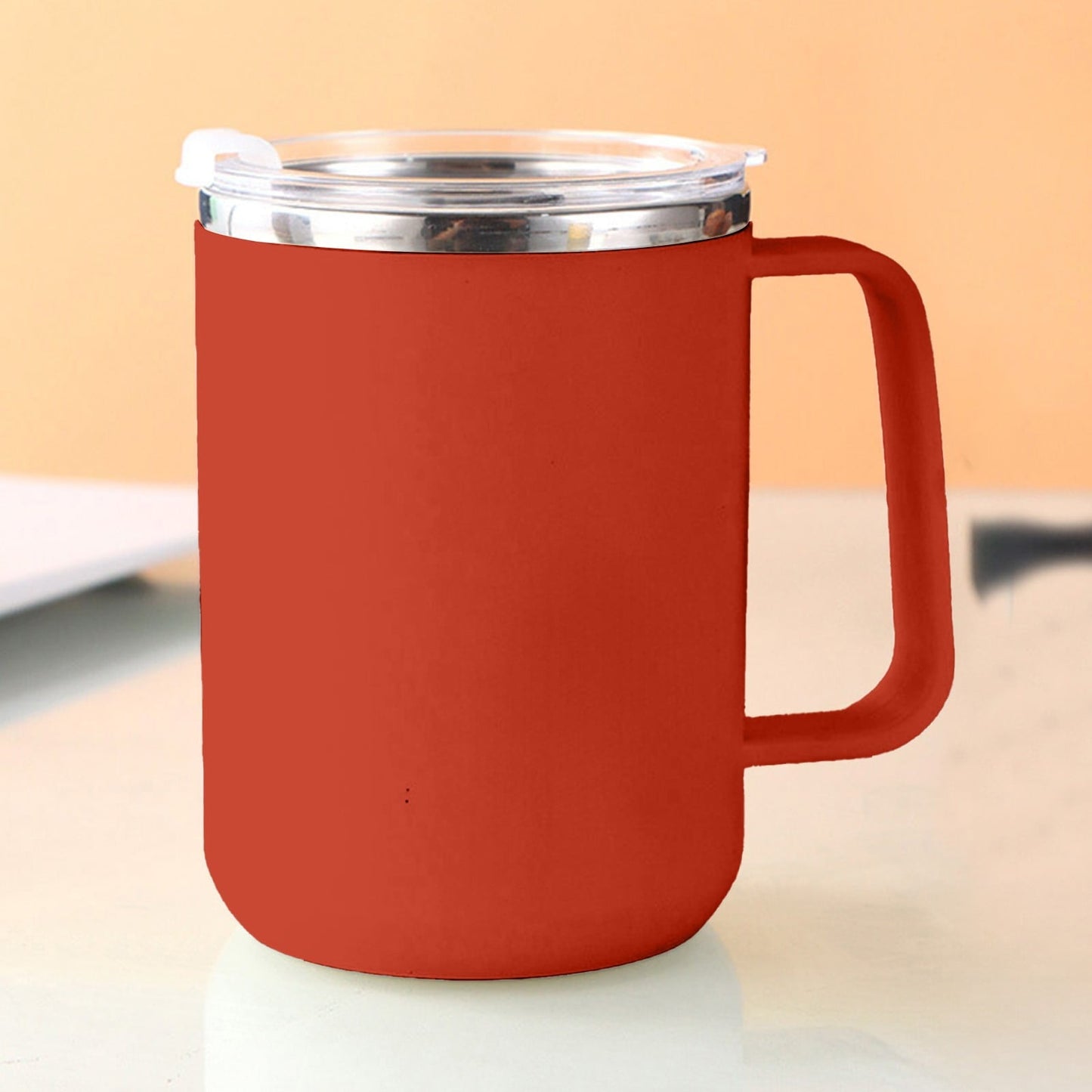 Insulated Coffee Mug with Handle & Lid - 17oz Stainless Steel Travel Tumbler, Double Wall Vacuum (Black) by PALIFEUR 25_【Limited Time Discount】 Get It at a Reduced Price!