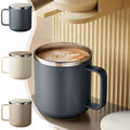Insulated Coffee Mug with Handle & Lid - 17oz Stainless Steel Travel Tumbler, Double Wall Vacuum (Black) by PALIFEUR 27_【Durability Guarantee】 2-Year Warranty Unbreakable Coffee Mug