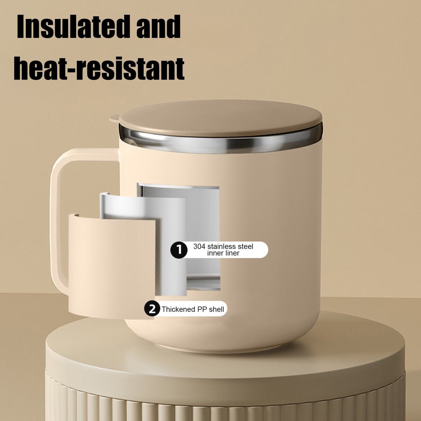 Insulated Coffee Mug with Handle & Lid - 17oz Stainless Steel Travel Tumbler, Double Wall Vacuum (Black) by PALIFEUR 27_【Durability Guarantee】 2-Year Warranty Unbreakable Coffee Mug