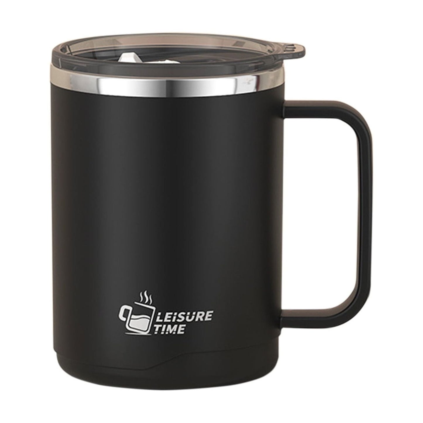 Tyidzon Insulated Coffee Mug, 20oz Stainless Steel Tumbler with Slider Lid Travel Coffee Cups with Handle for Camping Office Home, Blue Black