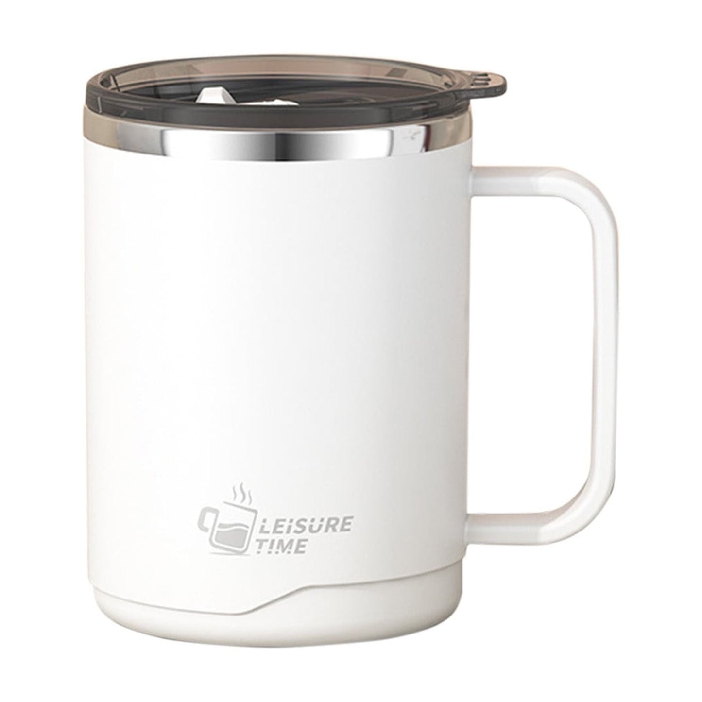 Tyidzon Insulated Coffee Mug, 20oz Stainless Steel Tumbler with Slider Lid Travel Coffee Cups with Handle for Camping Office Home, Blue White