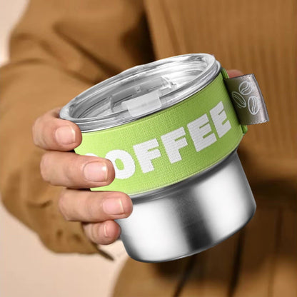 Tyidzon Insulated Coffee Mug, 20oz Stainless Steel Tumbler with Slider Lid Travel Coffee Cups with Handle for Camping Office Home, Blue ZA_#Green
