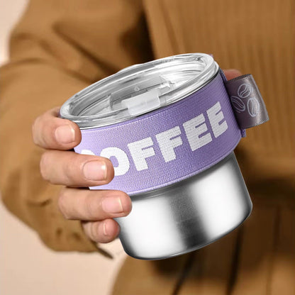 Tyidzon Insulated Coffee Mug, 20oz Stainless Steel Tumbler with Slider Lid Travel Coffee Cups with Handle for Camping Office Home, Blue ZA_#Purple