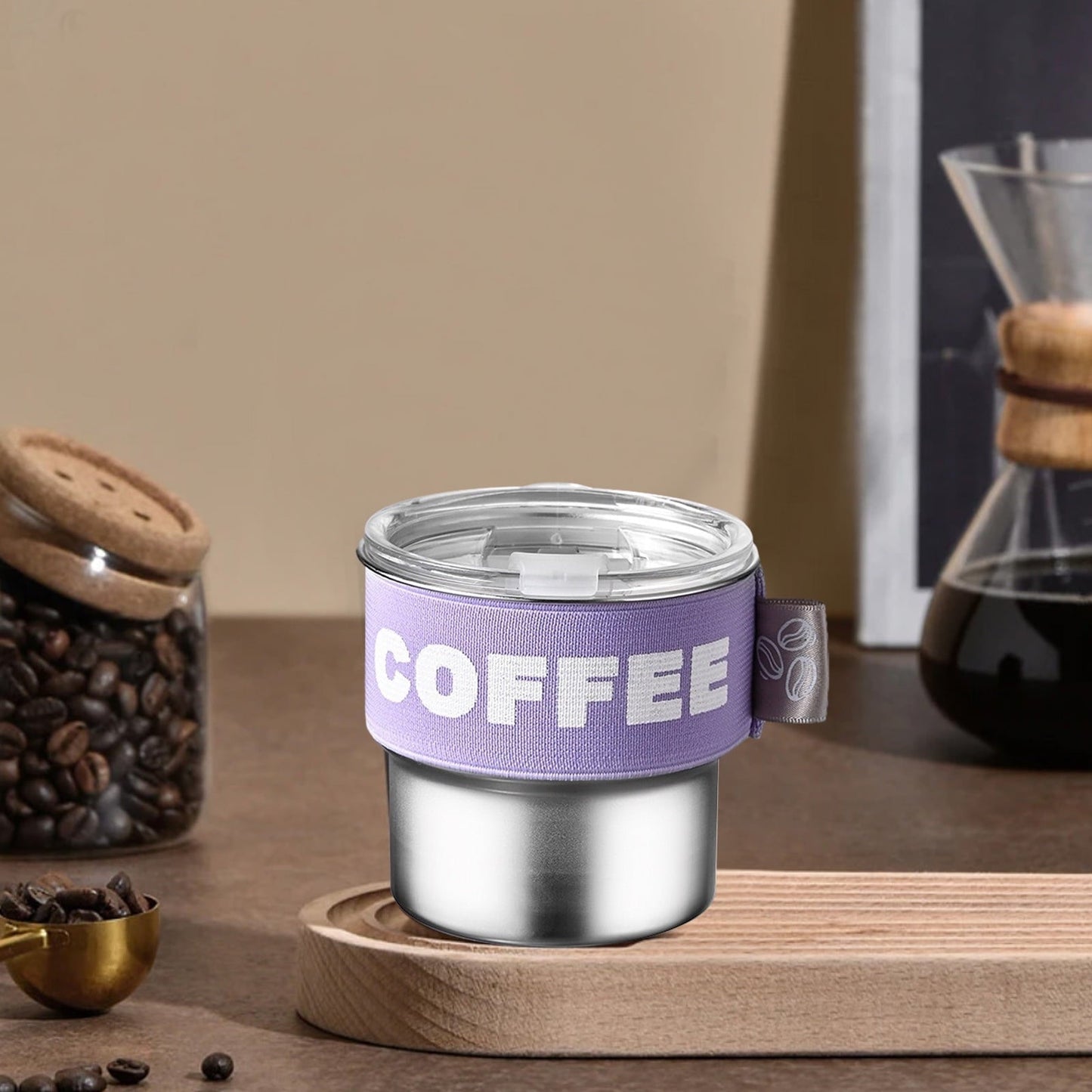 Tyidzon Insulated Coffee Mug, 20oz Stainless Steel Tumbler with Slider Lid Travel Coffee Cups with Handle for Camping Office Home, Blue ZA_#Purple