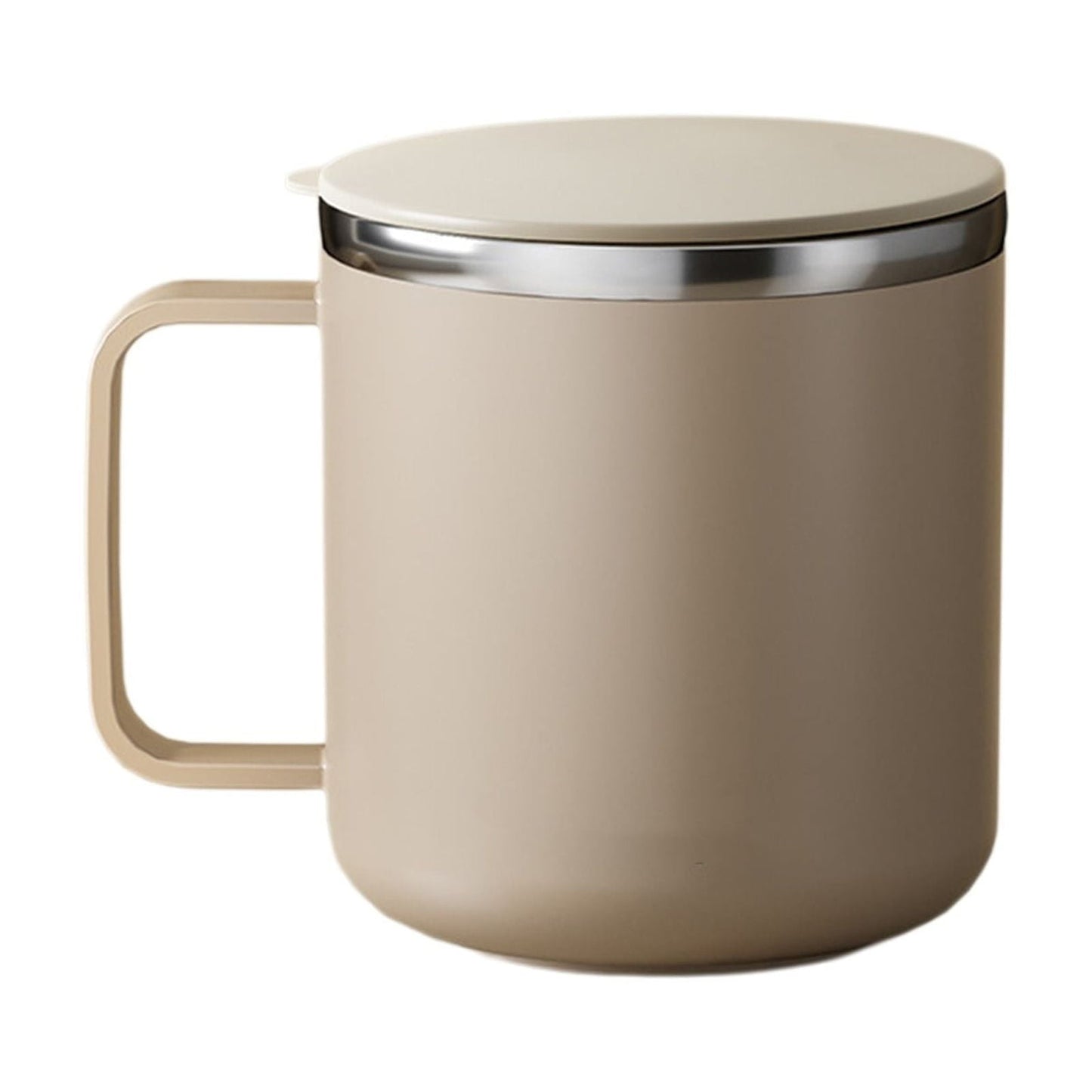 Tyidzon Insulated Coffee Mug, 20oz Stainless Steel Tumbler with Slider Lid Travel Coffee Cups with Handle for Camping Office Home, Blue ZB_#Khaki
