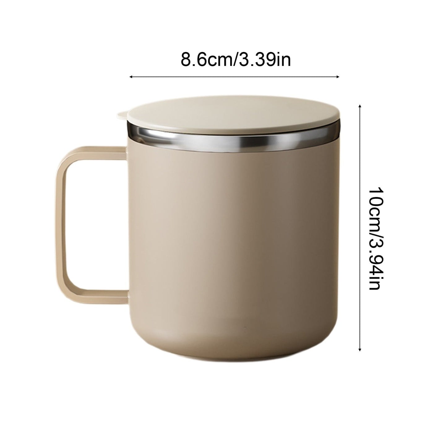 Tyidzon Insulated Coffee Mug, 20oz Stainless Steel Tumbler with Slider Lid Travel Coffee Cups with Handle for Camping Office Home, Blue ZB_#Khaki