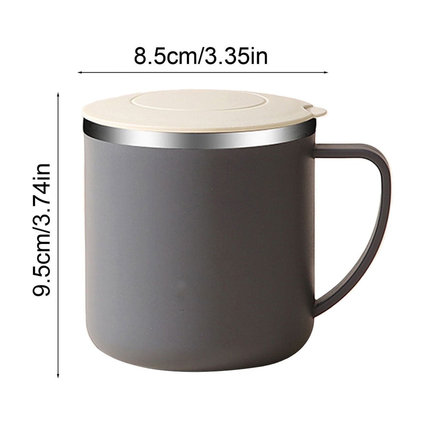 Tyidzon Insulated Coffee Mug, 20oz Stainless Steel Tumbler with Slider Lid Travel Coffee Cups with Handle for Camping Office Home, Blue ZD_#Gray