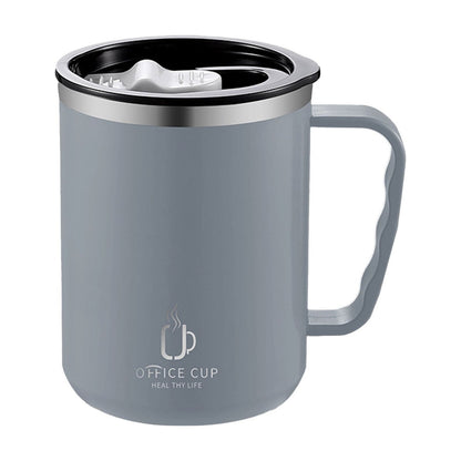 Tyidzon Insulated Coffee Mug, 20oz Stainless Steel Tumbler with Slider Lid Travel Coffee Cups with Handle for Camping Office Home, Blue ZE_#Gray