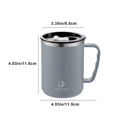 Tyidzon Insulated Coffee Mug, 20oz Stainless Steel Tumbler with Slider Lid Travel Coffee Cups with Handle for Camping Office Home, Blue ZE_#Gray