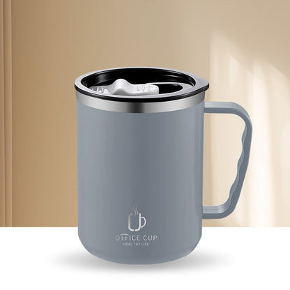 Tyidzon Insulated Coffee Mug, 20oz Stainless Steel Tumbler with Slider Lid Travel Coffee Cups with Handle for Camping Office Home, Blue ZE_#Gray