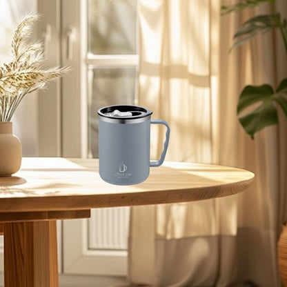 Tyidzon Insulated Coffee Mug, 20oz Stainless Steel Tumbler with Slider Lid Travel Coffee Cups with Handle for Camping Office Home, Blue ZE_#Gray