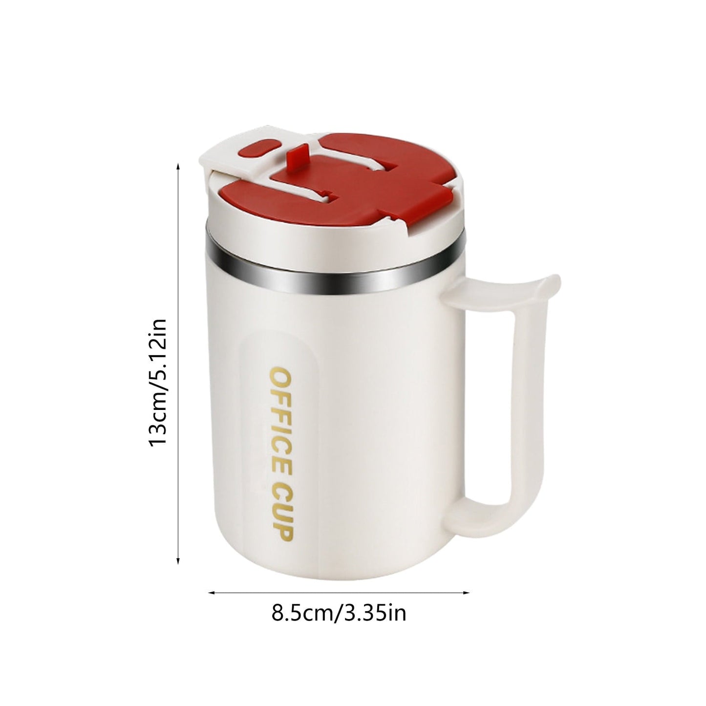 Tyidzon Insulated Coffee Mug, 20oz Stainless Steel Tumbler with Slider Lid Travel Coffee Cups with Handle for Camping Office Home, Blue ZG_#Red