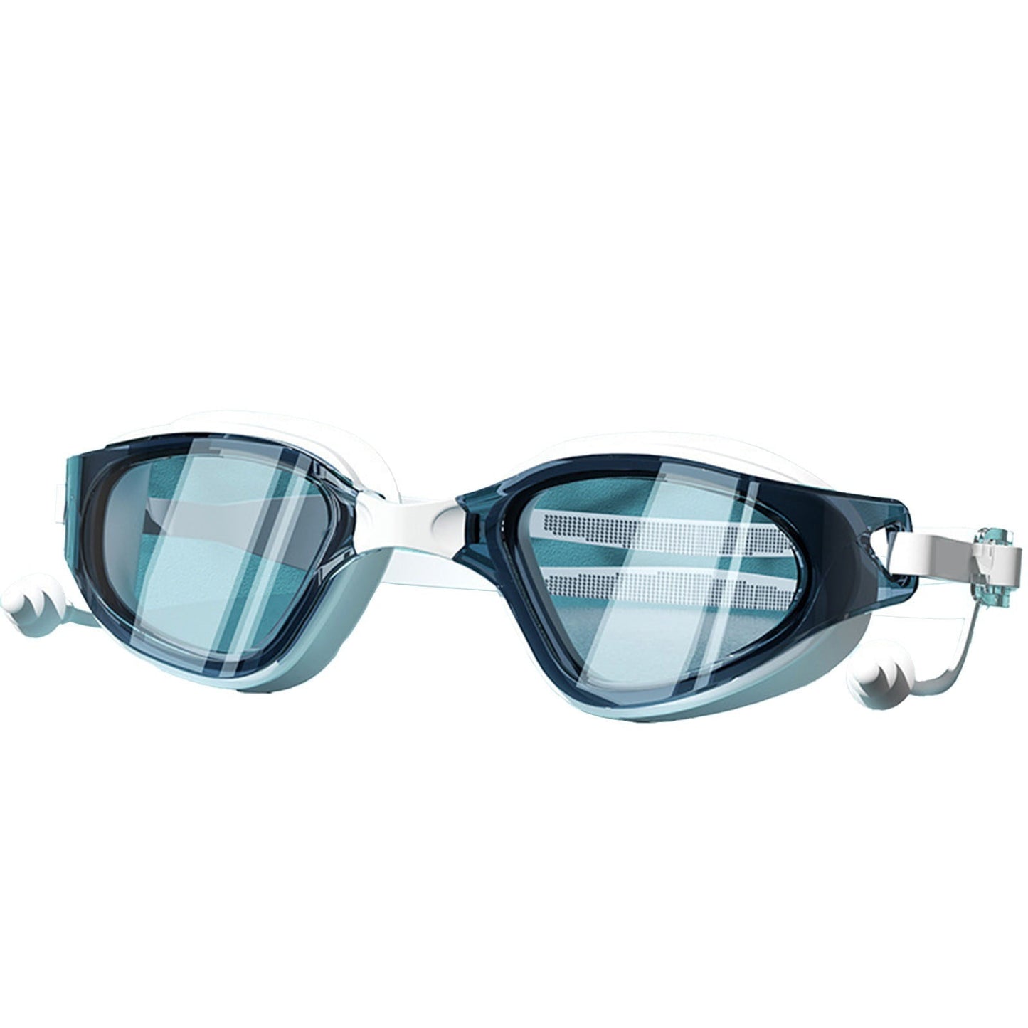 Large Frame Swim Goggles for Adults - Electroplated Anti-Fog HD Myopia Swimming Goggles with Adjustable Nose Cover, Leak-Proof Seal for Men & Women, Pool & Open Water by PALIFEUR 02_HD Vision Swimming Goggles with Nose Cover_B