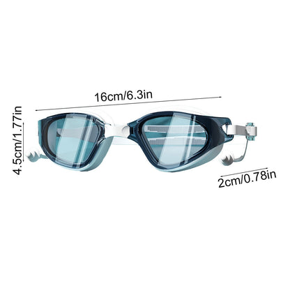 Large Frame Swim Goggles for Adults - Electroplated Anti-Fog HD Myopia Swimming Goggles with Adjustable Nose Cover, Leak-Proof Seal for Men & Women, Pool & Open Water by PALIFEUR 02_HD Vision Swimming Goggles with Nose Cover_B
