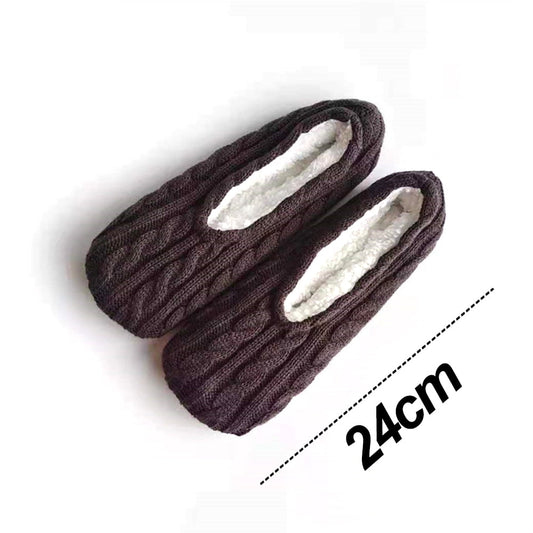 1Pairs Womens Thick & Warm Slipper Socks with Non Slip Grippers - House Socks,light pink dark grey
