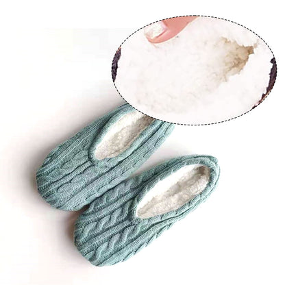 1Pairs Womens Thick & Warm Slipper Socks with Non Slip Grippers - House Socks,light pink light blue