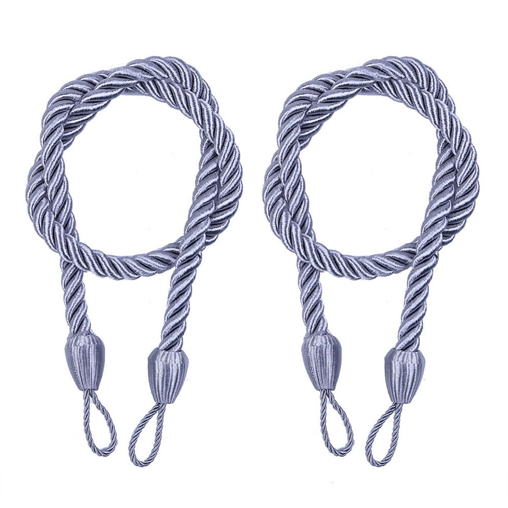 LSLJS Curtain Tiebacks Clearance Under $5! Curtain Holdbacks, 2PCS Curtain Tie Backs for Curtains, Ropes Tie Backs for Curtain Cord Buckle Tiebacks Tie Backs Beige Gray